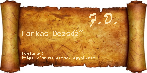 Farkas Dezső névjegykártya